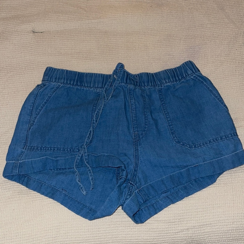 Women’s drawstring shorts - denim blue color